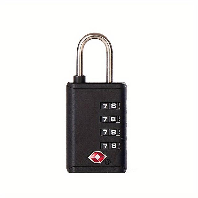 TEMU 1pc Tsa Approved 4-digit Combination Padlock - Durable Plastic Travel Lock For Luggage, Backpacks, Lockers - Orange/red/black, Secure &