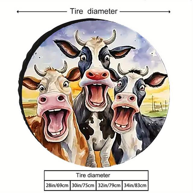 TEMU Creative Tire Cover, Funny And Fun Pattern, Suitable For Travel Trailers And Campervans