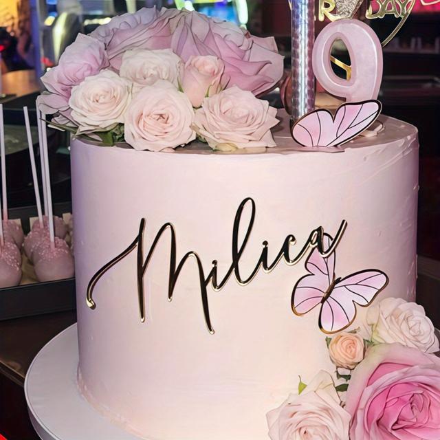 TEMU Personalized Acrylic Cake Toppers, Custom Cake Signs, Birthday Gifts, Birthday Cake Decorations, Valentine's Day Gifts, Presents For Her.