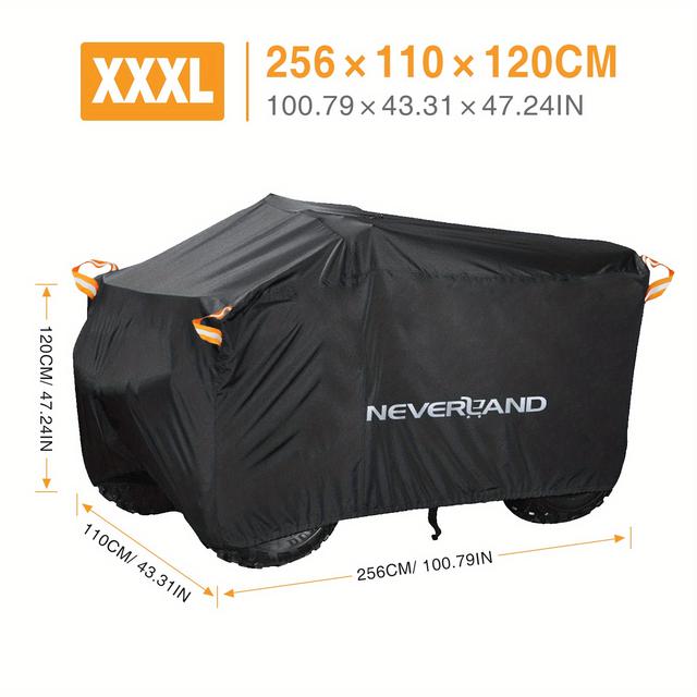 TEMU Neverland Xxxl Atv Cover Heavy Duty 4 Wheeler Cover Motorbike Atc Cover Dirt Bike Cover Outdoor Waterproof Dust Uv Black All Season Weather Protection Universal Black