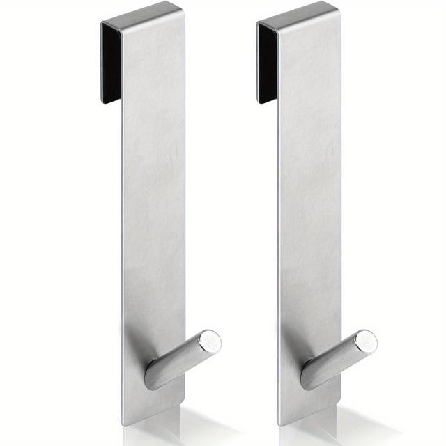 TEMU 2pcs Brushed Golden Frameless Wall-mounted Bathroom Hooks | Curved Design With Spherical Cap, Space-saving , Suitable For Glass Doors, Shower Curtain Rods, Towel Racks - , Anti-corrosion