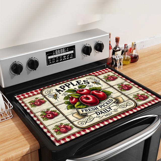 TEMU Tapete Decorativo 2D para Estufa Eléctrica - Base de Goma, Fácil de Limpiar, Protección para Cocina, Apto para Cualquier Tipo de Estufa, 1 Unidad