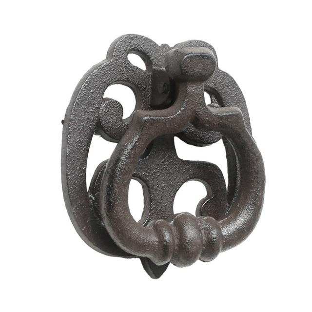 TEMU Cast Iron Creative Geometric Shape Patterned Door Knock, Door Wall Decoration, Home Wardrobe, Drawer, Courtyard Door Handle, Cabinet Door Handle, Cast Iron Door Knock Handle Handle 1pc