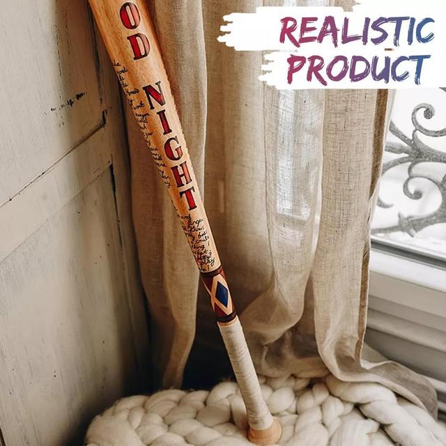 TEMU 32" Night Wooden Baseball Bat - Halloween Cosplay Prop, Mixed Colors, Comics- For Adults, Costume Parties And Themed Events