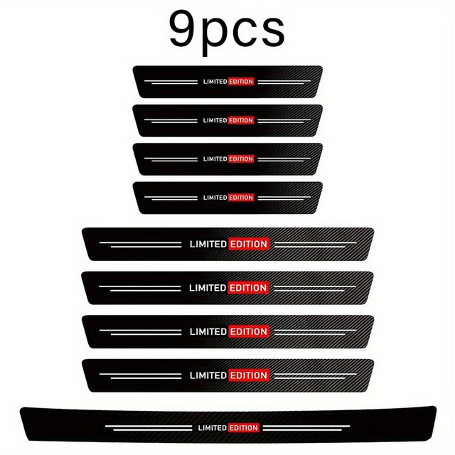 TEMU 9pcs Carbon Fiber Threshold Protector - Slip And Scratch Resistant For , For , For , For For , For