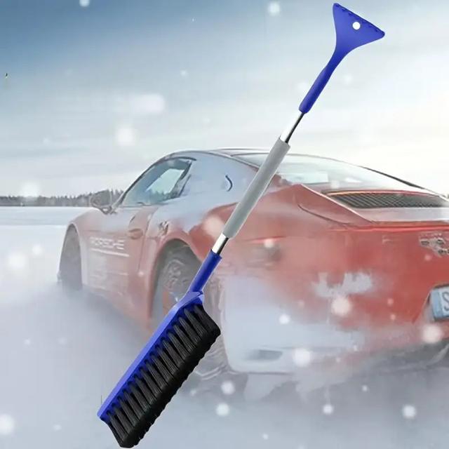 TEMU 2-in-1 자동차 눈삽 & 얼음 제거기 - 고강도 겨울용 눈치우기 도구, 인체공학적 폼 핸들, 고강도 얼음 제거 첨부품, 자동차, 차도, 인도용 - 간편한 보관 및 유지관리, 투인원 눈삽