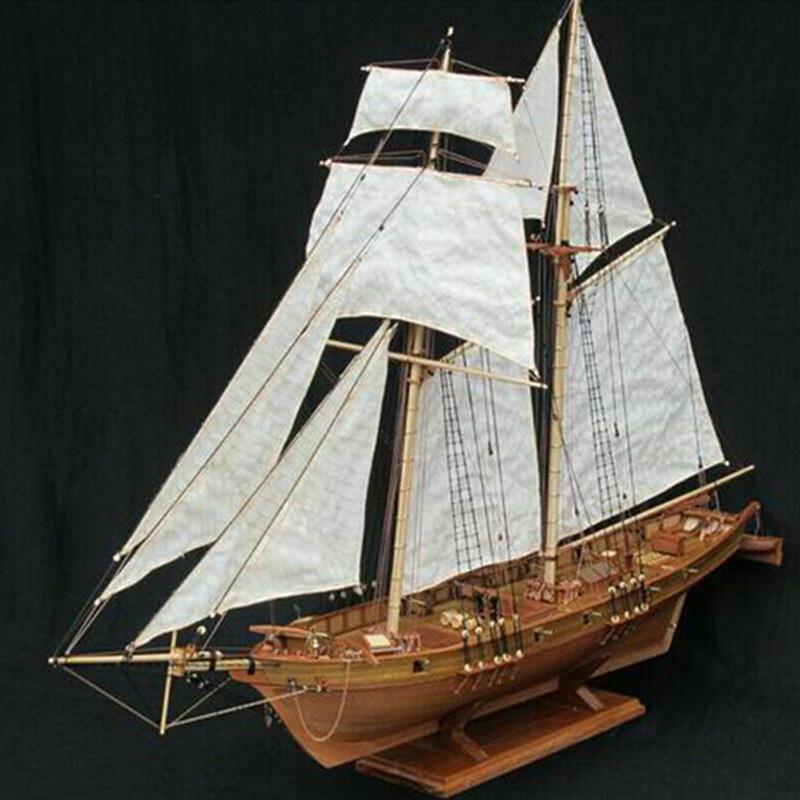 TEMU 1:100 Halcon Wooden Sailing Boat Model Kit Ship Assembly Decoration Gift