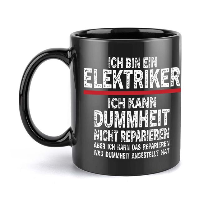 TEMU 1pc Funny Electrician Humorous Ceramic Mug 11oz, Coffee Cup For Beverages, Birthday And Holiday Gift Idea, Drinkware, Hand Wash Only, Reusabl