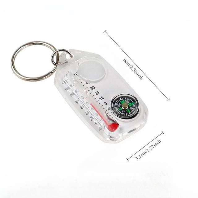 TEMU A Clip-on Mountaineering Keychain Compass, A Portable Multifunctional Compass With Temperature Display, Without Battery