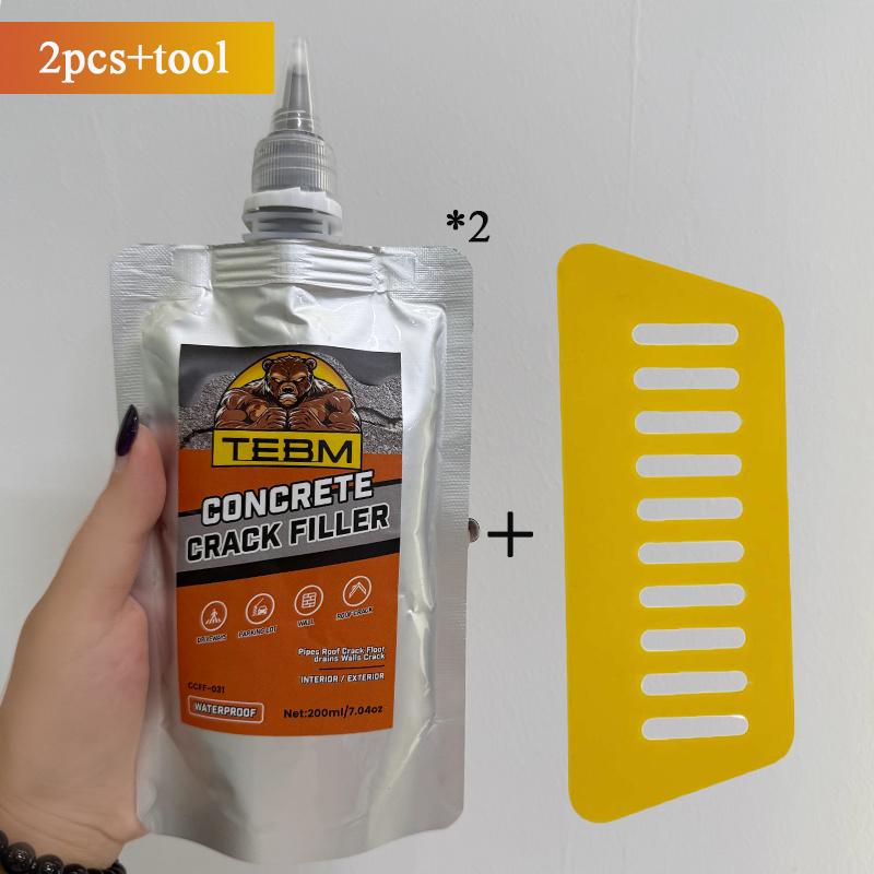 TEMU Tebm Quick-dry Cement Repair Kit - Waterproof, Crack-resistant, - Ideal For Walls, Floors & Tiles (marble, Concrete, Brick, Granite) - 200ml Epoxy Formula With Strong And Fast Filling
