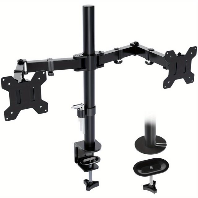 TEMU Monitor Mount 2 Monitors For 13-30 Inches, Screens Up To 8kg, Screen Mount 2 Monitors With Vesa 75 X 75/ , 2 Installation , Arm Length Of 430mm - Flexibility