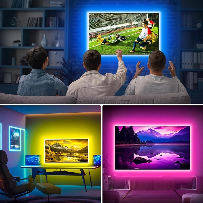 TEMU 1pc Usb 5050 Rgb Led Strip Light, Single Color , 5v, Cuttable Design With Physical Button Switch, Dimmable & Color Adjustable (no Remote Control, No Battery)