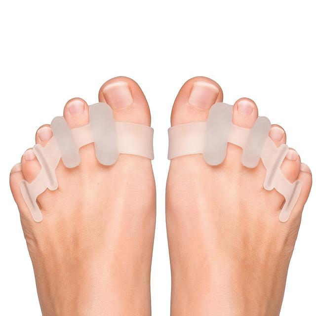 TEMU 2-pack Bridge-type Four-hole Toe Separators, Anti-squeeze Toe Protectors, Unisex, Essential For New Year Foot Care