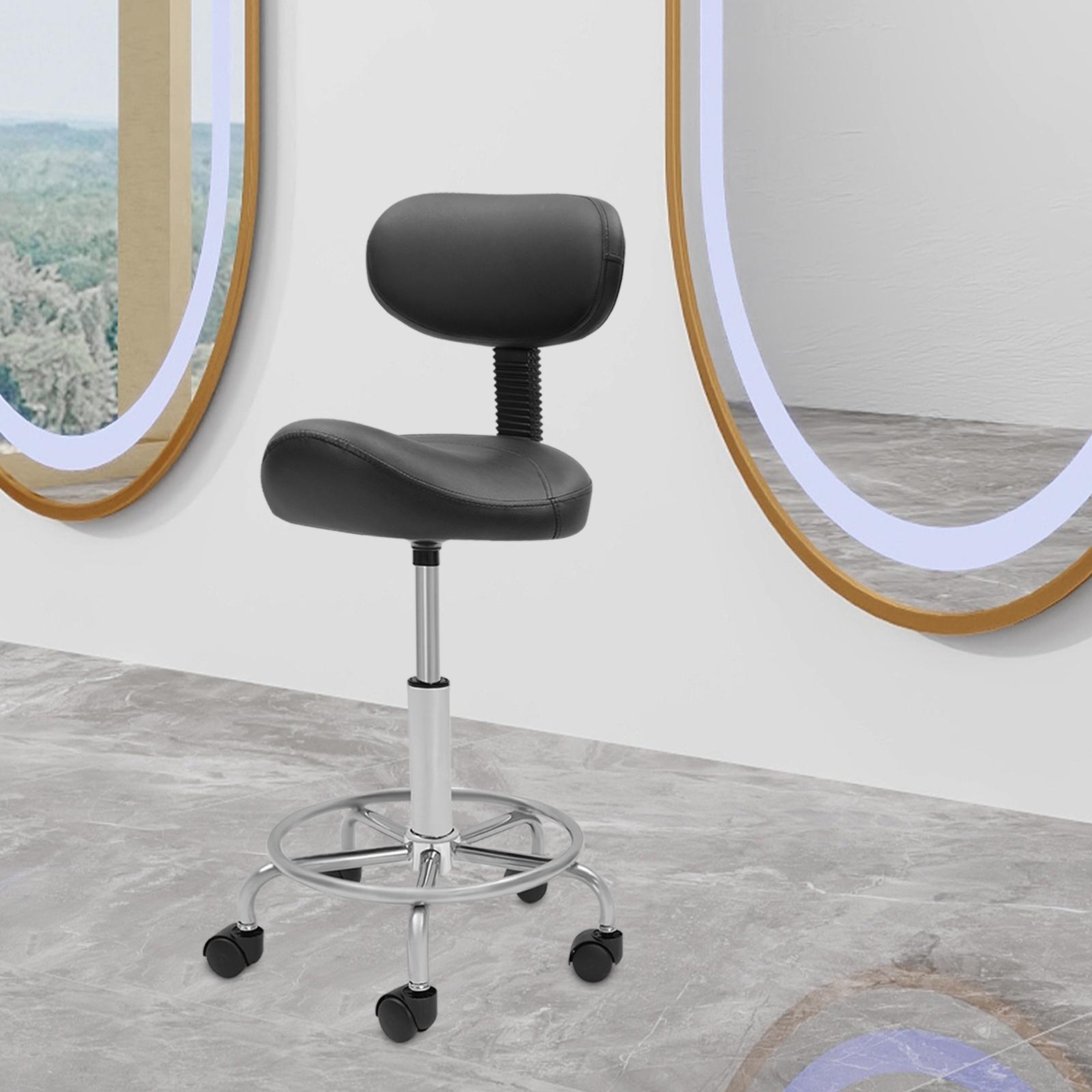 TEMU Stool Featuring Back Support, Adjustable Height For Office Or Spa Use, With Wheels For , Durable And Resistant To Wear, Allows For 360° Rotation, Suitable For Hair Salons, Beauty Parlors, Tattoo