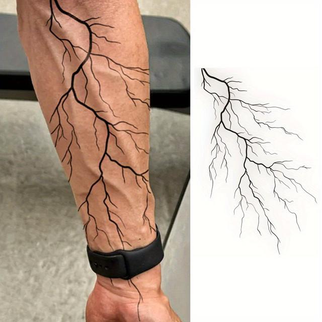 TEMU 1 Sheet Waterproof Temporary Tattoo Sticker For – Realistic Vein Design, Long-lasting Body Art For , Realistic Tattoo Design | Veinlike | Detailed Tattoo Art, Tattoo Supplies