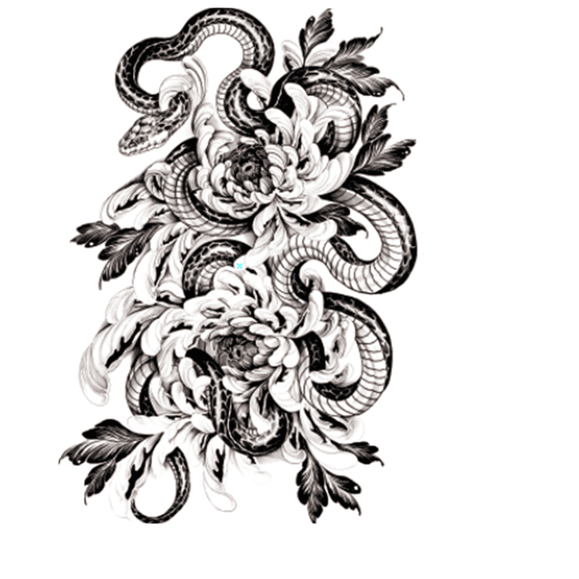 TEMU Vakantie Reis Volledig Rug Sexy High-End Zwart Bloem Rug Tattoo Sticker voor Vrouwen