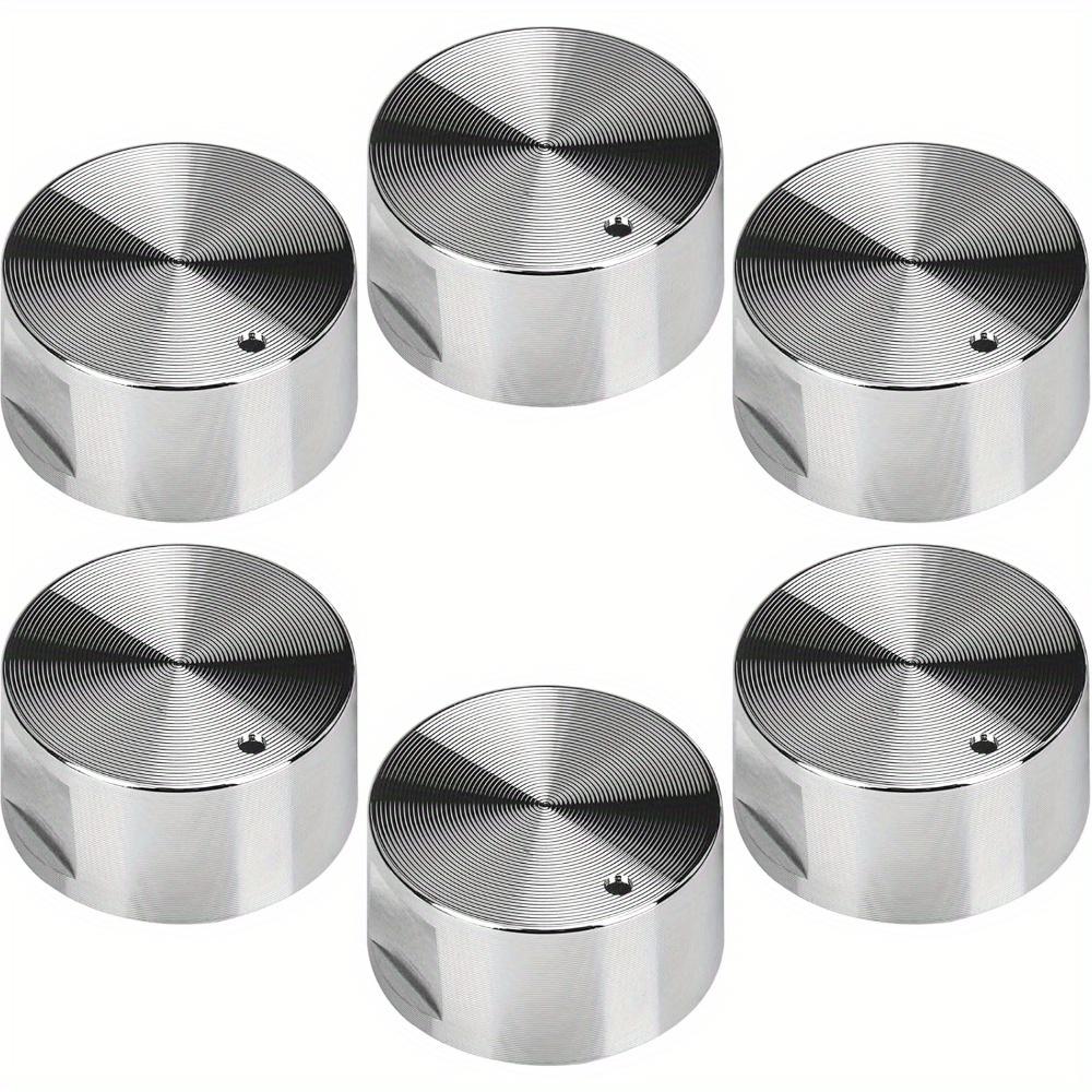 TEMU 6pcs 6mm Aluminum Alloy Gas Stove Knobs - Durable Metal Kitchen Stove Burner Controls With Textured Grip For Easy Handling, Fits Most Cooktops And Ovens, Stove Top Protectors