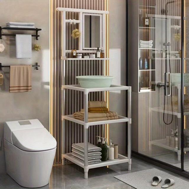 TEMU Thickened Stainless Steel Wash Basin Rack Rural Bathroom Household Rust Proof With Mirror