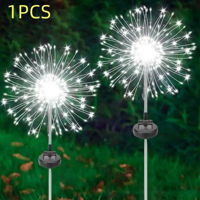 TEMU Suitable For All , 3 Colors , Solar-powered Fireworks Lights, Fairy Lights, A Christmas Gift For , Gardens, , Courtyards, And Lawns, Festive Decorative Lighting