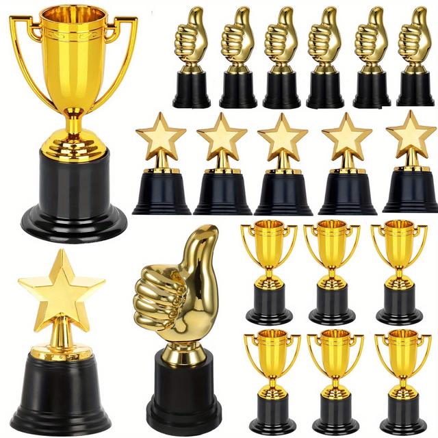 TEMU Set Of 18 Mini Trophies For Awards, Sports Competitions, , And As Prizes For Adults. Ideal For Events, Parties, And As Gifts For Teachers