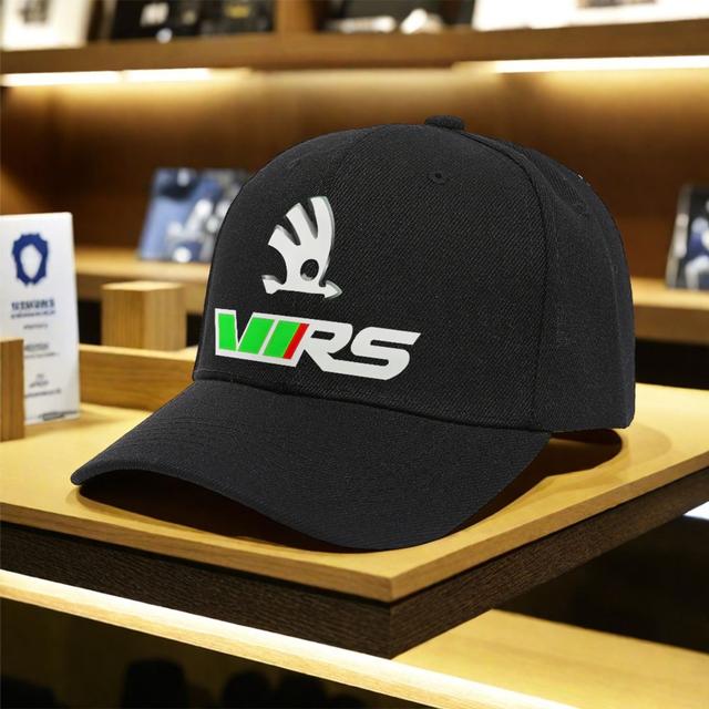 TEMU 1pc Adjustable Polyester Baseball Cap With "vrs" Logo - Black, Lightweight, Machine Washable | Ideal For Outdoor Sports, Hiking, And Everyday Wear | In 10 Colors