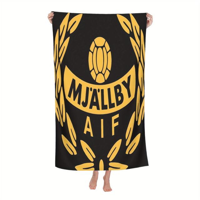 TEMU Mjällby Aif Inspired Microfiber Beach Towel - Stylish Design, Lightweight & Absorbent, Swimming, Gym, Yoga - Companion, Gym Towel | Modern Graphic Towel | Durable Fabric, Beach