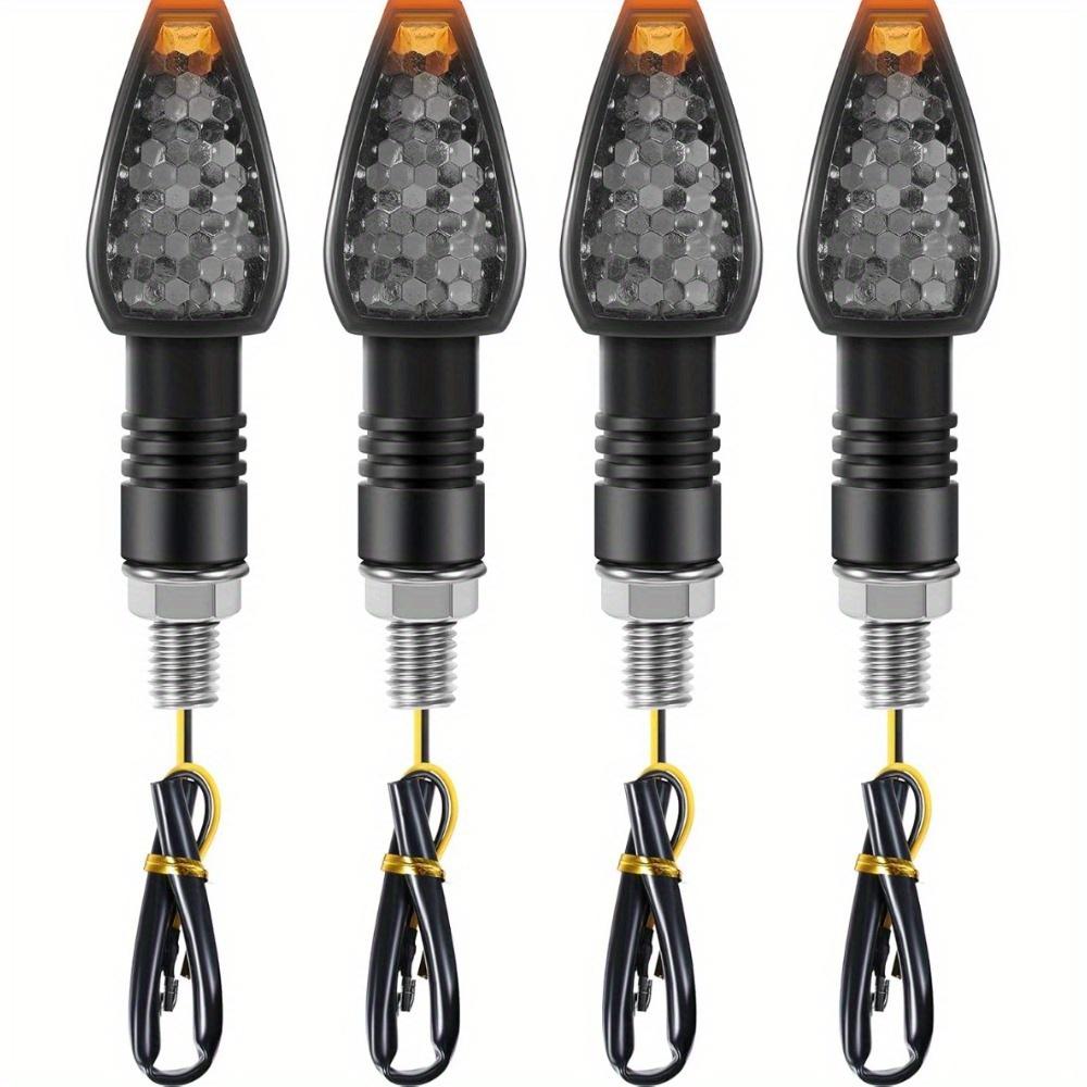 TEMU 4pcs Motorcycle Turn Signal Lights Indicators Flowing 14 Led 12v Motorbike Led Blinker Amber Lamp Mini Arrow Front Rear Lights