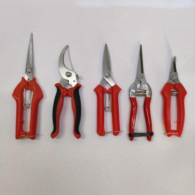 TEMU 5pcs Of Garden Pruning Shears With Stainless Steel , Handheld Scissors Set, Heavy-duty Garden Bypass Pruners, , Manual Pruning Shears, Korean Scissors, Landscaping Tools