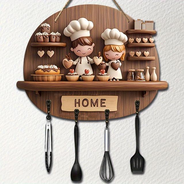 TEMU Ganchos de Chave de Madeira e Coloridos para Casa com Ganchos de Metal, Decorativo de Parede, Decorativo de Varanda, Decorativo de Quarto, Decorativo , Decoração de Casa para Todas as