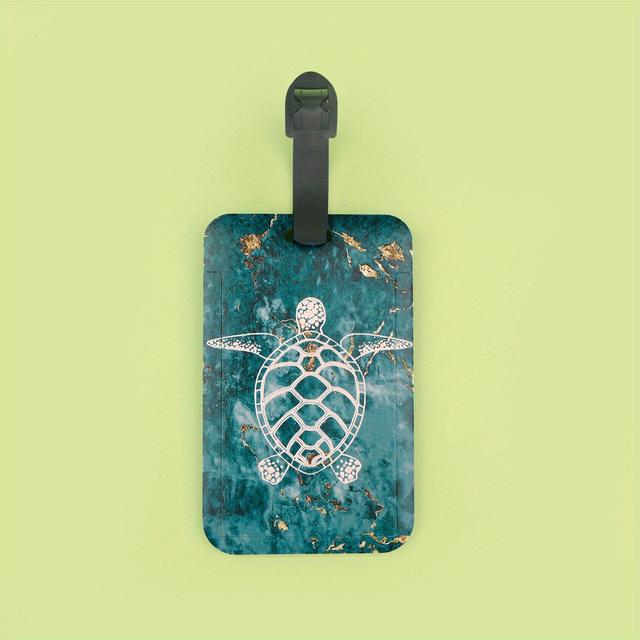TEMU 1 ks Roztomilá Cestovní Značka s Mořskou Želvou – Kreativní Plastová Přenosná Identifikační Štítek na Kufr, Stylový Držák Adresy