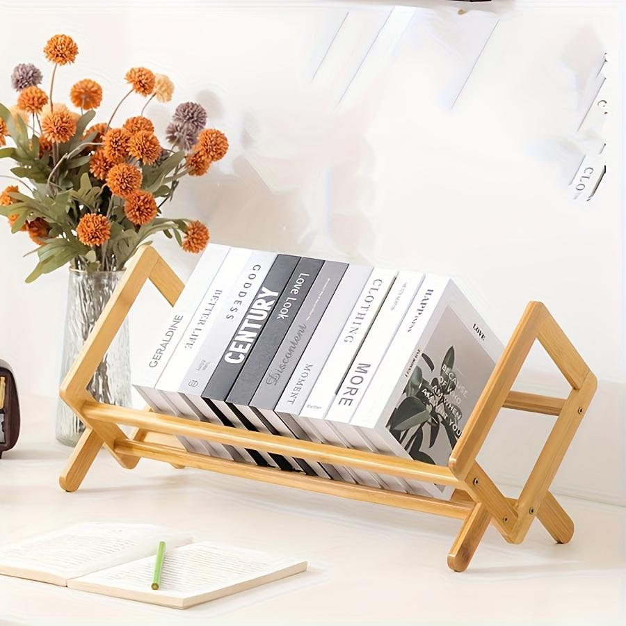 TEMU Organizador de Archivos de Escritorio para Oficina, Estante de Almacenamiento de Madera para Libros Pequeños, Organizador de Archivos para Sala de Estudio