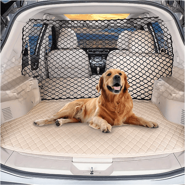 TEMU Malla de protección para perros, para coche, malla divisoria para maletero para coches familiares y SUV, fácil de instalar y quitar, para camionetas con separador ajustable para mascotas y perros