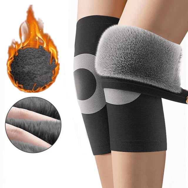 TEMU 1 Pair Cozy Winter Thermal Knee Warmers, Thick Plush Lining And Soft, Windproof, Heat-retaining For , Ideal For Home Use, Outdoor Activities, Walking, Perfect Gift For Thanksgiving And Christmas