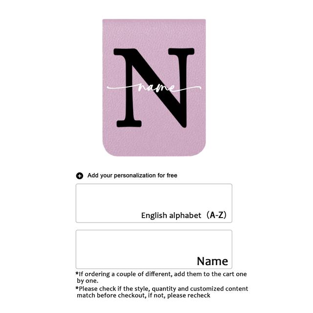 TEMU 1pc Personalized Faux Leather Bookmark | Magnetic, Library Bookmark, Custom Gift For Women, Unique Christmas Gift Idea, Gifts For Teachers