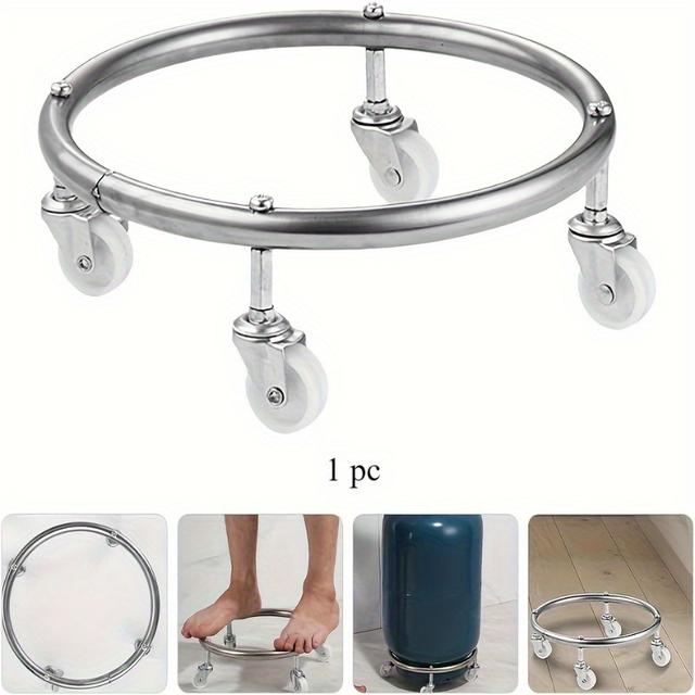 TEMU Heavy-duty Steel Gas Cylinder Dolly With Locking Wheels - Mobility For Standard Propane Tanks, Propane Tank Holder