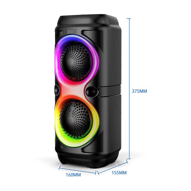 TEMU Portable Wireless Speaker With Rgb Light Show, Dual Speakers With Play , 1500mah With Karaoke Input And Tws Function, Dual 4-inch Speaker With Hifi Stereo,