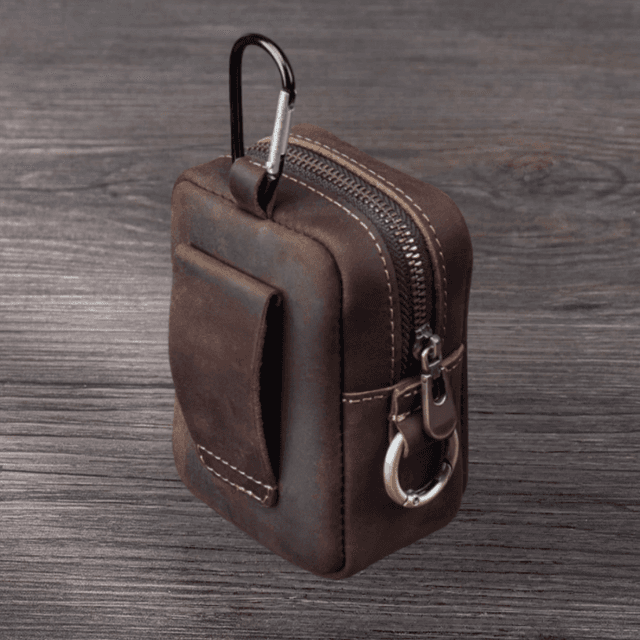 TEMU Pu Retro Soft Waist Bag Waist-worn Storage Pouch Unisex Key & Casual Outdoor Sports Waist Bag Multifunctional Storage Pouch Men's Waist Bag