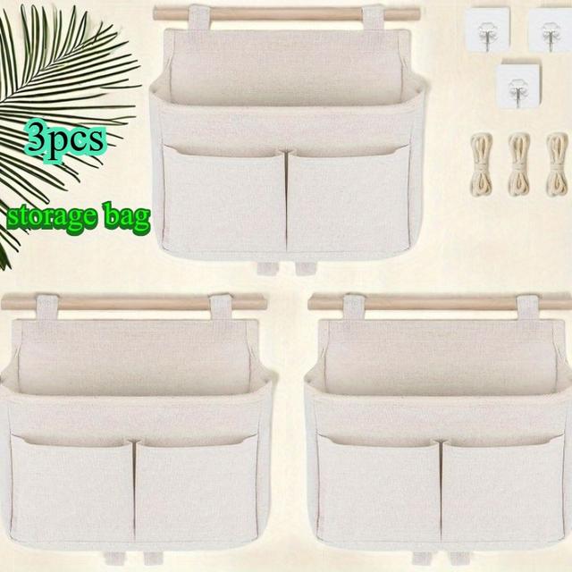 TEMU 3pcs Over-the-door Wardrobe Hanging Organizer, Multi-pocket Storage Bag, Suitable For Home, Bedroom, And Wardrobe Door Organization