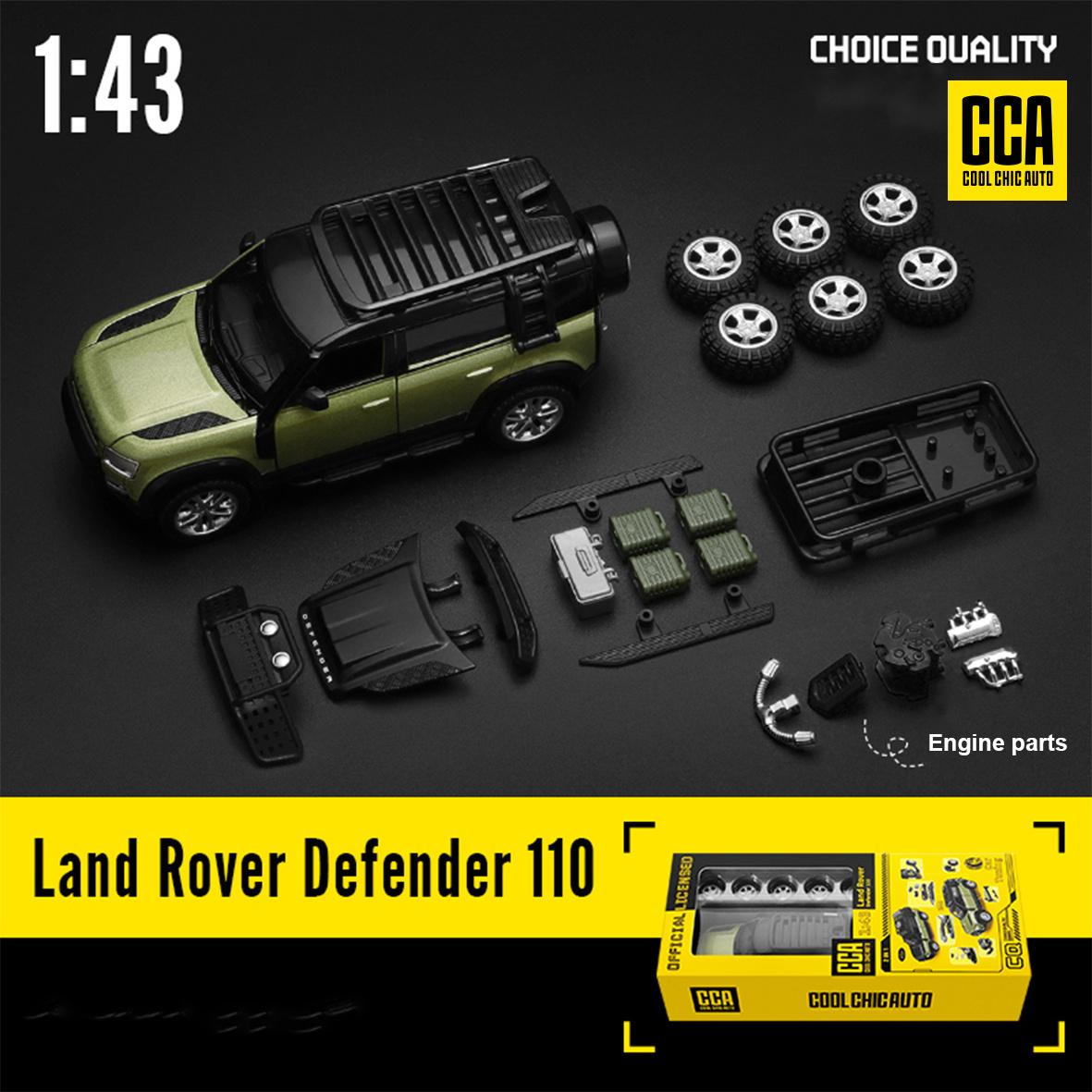 TEMU 1ks CCA 1:43 pro Defender Zelený Model Auta DIY Otevřete Dveře Zatáhněte Zpět Vyměňte Příslušenství Sbírka Modelových Ozdob Hraček Dárky na Halloween a Vánoce
