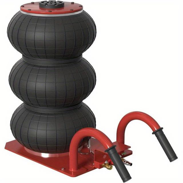 TEMU 3t Pneumatic Car Jack, Of To 6600lb, Utilizes Compressed Air For Inflation And Features A Handle For Easy Operation