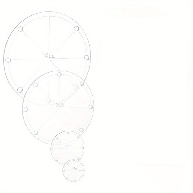 TEMU مجموعة أدوات الخياطة ودلايل قطع القوالب الدائرية الأكريليك من 4 قطع - هدايا عيد الأم، الكريسماس، عيد الشكر والسنة الجديدة ومستلزمات الحرف اليدوية والملصقات