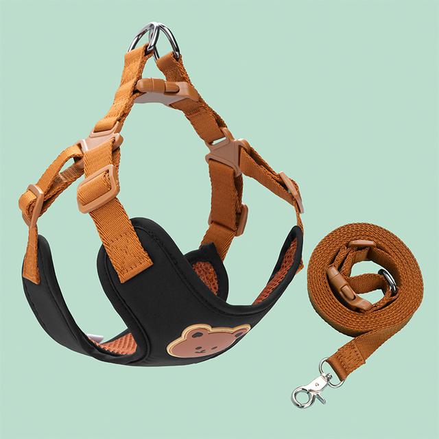 TEMU Conjunto de arnés y correa para mascotas de oso adorable, chaleco con correa ajustable y transpirable para , gatos y perros