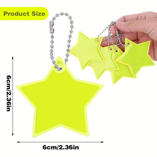 TEMU 30 шт. зелені двосторонні брелоки з ПВХ у формі зірки, підходять для брелоків, рюкзаків та велосипедних прогулянок на відкритому повітрі
