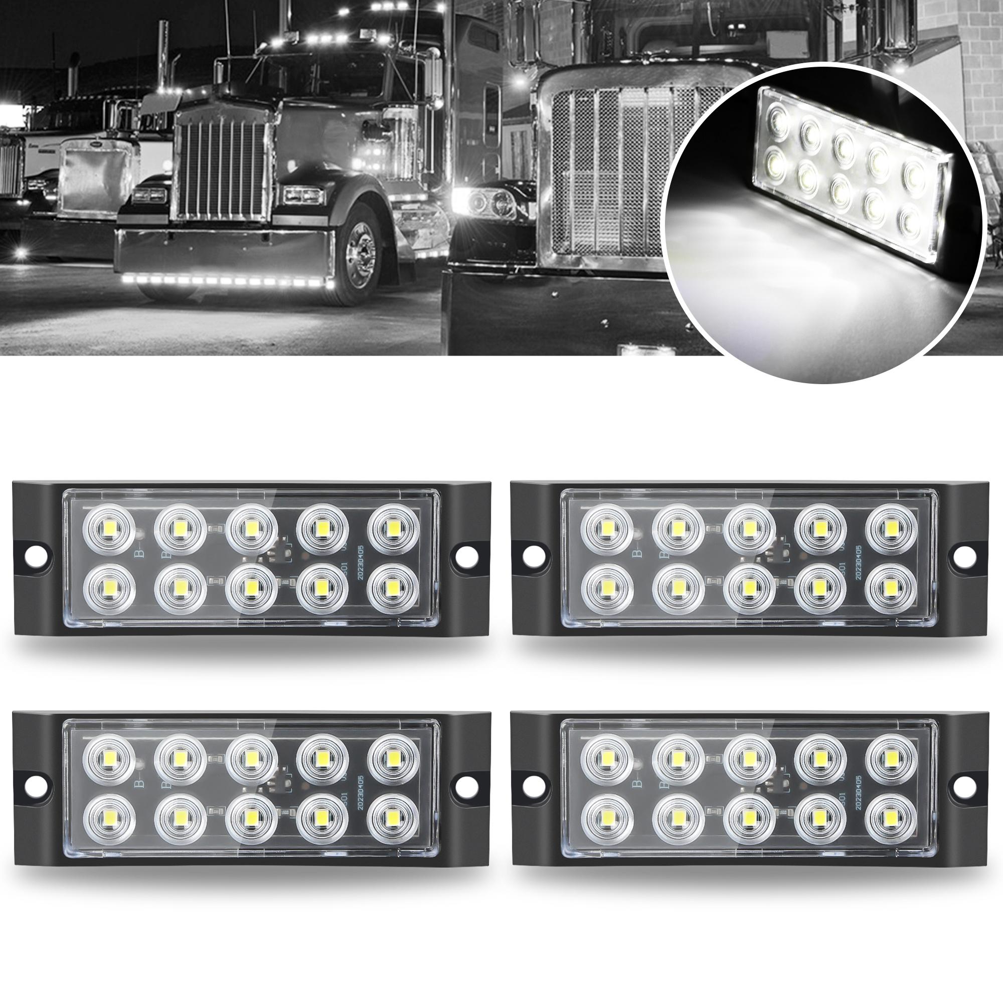 TEMU Set mit 4 wasserdichten LED-Seitenmarkierungsleuchten für Anhänger, LKWs und Boote, kompatibel mit 12-24V-Systemen
