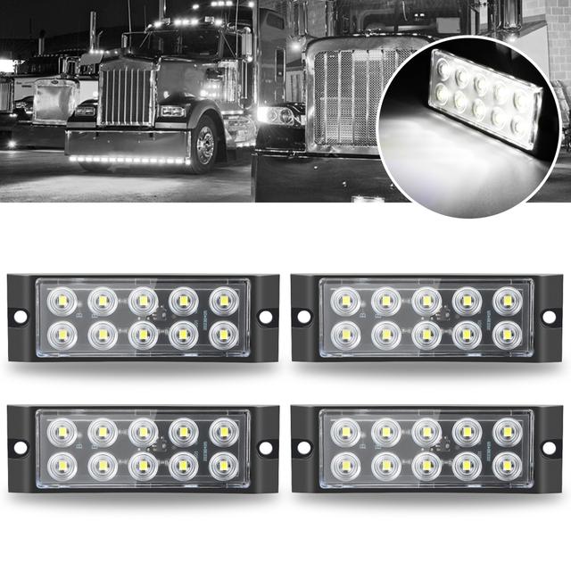 TEMU Set mit 4 wasserdichten LED-Seitenmarkierungsleuchten für Anhänger, LKWs und Boote, kompatibel mit 12-24V-Systemen