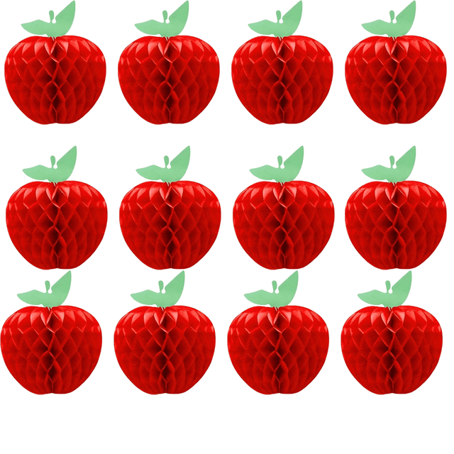 TEMU 12pcs Red Paper Hanging Ornaments - Ideal For School Party, Classroom & Decorations