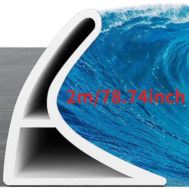 TEMU Self-adhesive Shower Dam - Waterproof Edge Protector, Durable Material For Dry-wet Separation, Water Barrier For Shower, Bathtub, Countertop Sink, Wet Area Separation, , Material