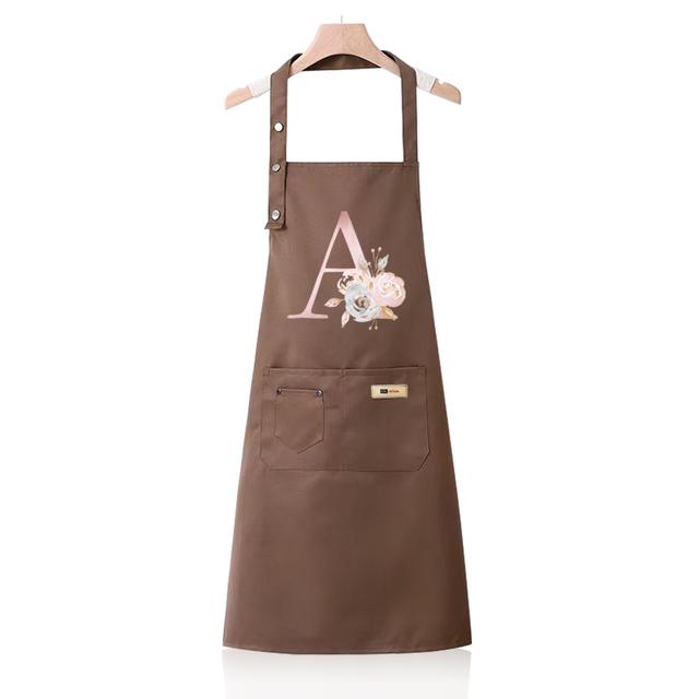 TEMU 1st Rosa Bokstavstryck, Kockförkläde med Fickor, Justerbart Mångsidigt Förkläde, Justerbart Haklappsförkläde för Restaurangmatlagning för Kafébar, Restaurang, Kök