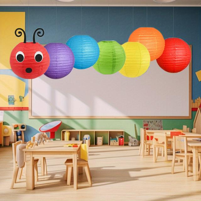 TEMU 1 Set 10 Inch Colorful For Caterpillar Paper Lantern Decoration Classroom Decoration Hanging Decorations Birthday Party Hanging Paper Lanterns