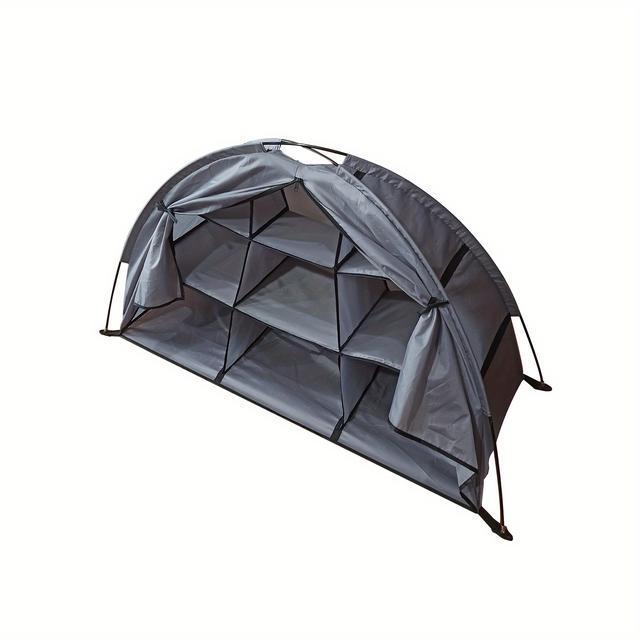 TEMU Armoire de Rangement Extérieure Portable Grande - Organisateur au Soleil avec Compartiments Multiples pour Chaussures, Vêtements et Équipement - Design de Place pour Jardin, Camping et Intérieur